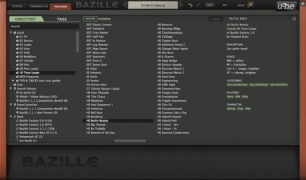 u-he「Bazille」デジタル・オシレーターとアナログ・スタイル・フィルター融合による、モジュラー・パッチングの自由度と表現力を極限まで高めたモジュラー型ソフトシンセ｜DTMプラグインセール