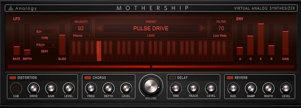 Analogy Instruments「MOTHERSHIP Lite」クラシックアナログ回路を丁寧にマルチサンプリングした本格サウンドを無料で体験できるシンセ音源｜DTMプラグインセール