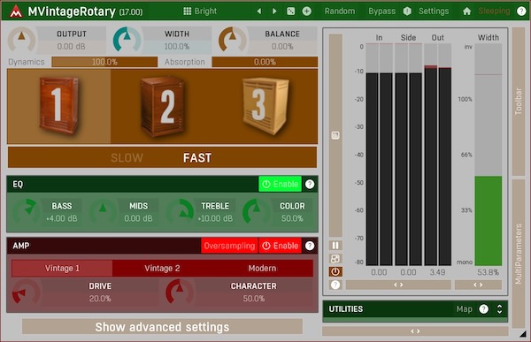 MeldaProduction「MVintageRotary」Leslieキャビネット完全再現を超越！オリジナル以上のサウンドクオリティと先進機能を融合したパーフェクト・ロータリー・シミュレーション｜DTMプラグインセール