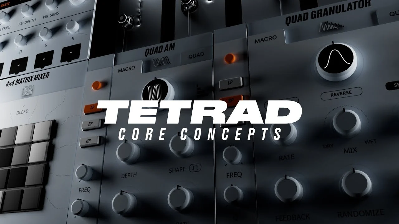 Physical Audio「Tetrad」彫刻的サウンドデザインの没入体験！物理モデリング×グラニュラー・シンセシス融合による、ユニーク・クアッド・バス・シグナルチェーン搭載ハイブリッド・インストゥルメント｜DTMプラグインセール