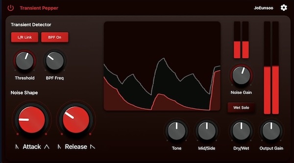 JoEunsoo「Transient Pepper」ドラムやパーカッションの音に“もう一段の存在感”を加える！リズムに自然に溶け込むノイズレイヤーで音の輪郭と立体感を強化する新感覚プラグイン｜DTMプラグインセール