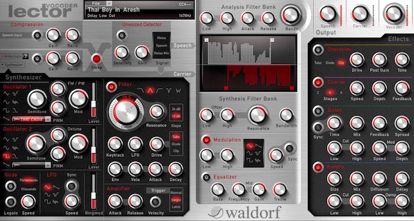 Waldorf「Lector」卓越した明瞭度を誇る100バンド・ステレオ・ボコーダー！Waldorf渾身の16ボイス統合シンセサイザー×豊富エフェクト・セクション搭載による究極の音声処理システム｜DTMプラグインセール