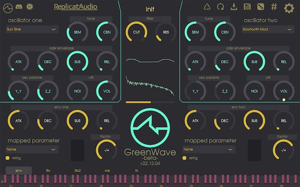 ReplicatAudio「GreenWave」アナログの温かみと最新テクノロジーが融合したソフトシンセ！クラシックな音の太さはそのままに、独自開発の波形と圧倒的モジュレーション機能で“今までにない音”が生まれるシンセサイザー｜DTMプラグインセール