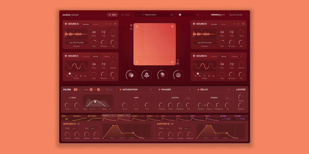 Excite Audio「Evolve Velvet」即座にプレイ可能でインスピレーショナルな音響体験！フェルト・ピアノの温もりから70's-80'sクラシック・シンセの魅力まで融合したノスタルジック・サウンド・デザイン｜DTMプラグインセール