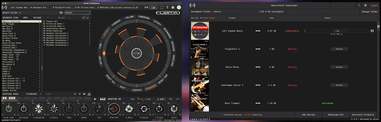 Ueberschall「Ultimate Ueberschall Bundle」プロ演奏家によるリアルなサウンドとElastikプレイヤーの柔軟な編集機能で初心者からプロまで活用できる万能リソース！195種類のループパックと19万以上のサンプル、580GBを超える圧倒的音源を収録した全ジャンル対応の究極ライブラリ｜DTMプラグインセール