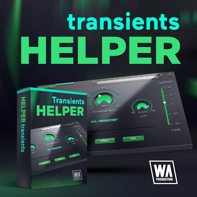 W. A. Production「Helper Series 2」音がこもる・抜けない・まとまらない…ミックスの悩みを、誰でも簡単に解決できる！EQ・歪み・アタック感を簡単に整える3つのプラグインバンドル｜DTMプラグインセール