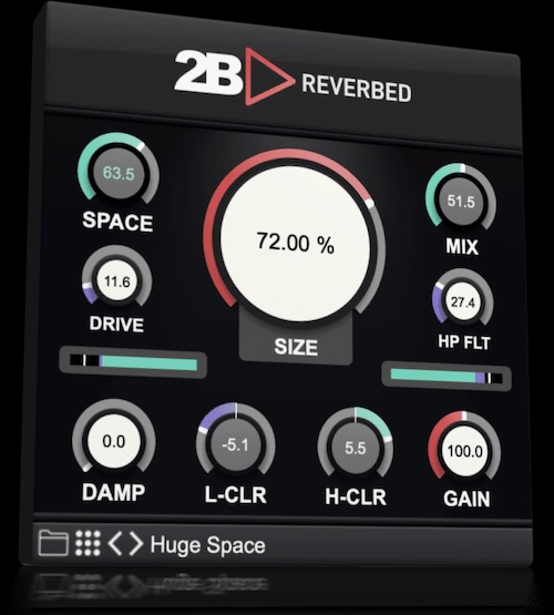 2B Played Music「2B REVERBED」ドライで平面的な音に自然な深みと空気感をプラス！シンプル操作で誰でも扱いやすいのに、プロ級の奥行き・立体感・広がりを生み出せる万能リバーブプラグイン｜DTMプラグインセール