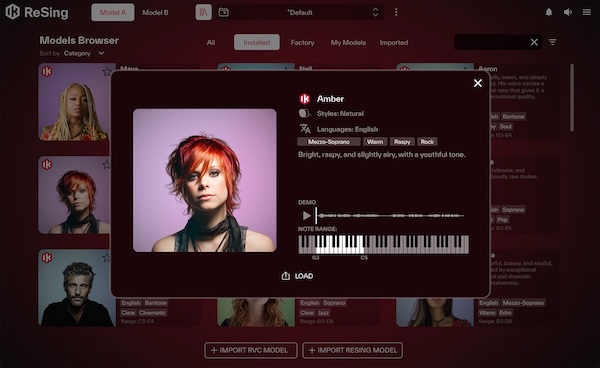 IK Multimedia「ReSing MAX - PREORDER」AIボイス・モデリング革命！クラウド依存から解放されローカル処理で実現する、倫理的に収集されたリアル・アーティストの音色・表現を完全再現するプロフェッショナル向け次世代ボーカル・プロダクション・システム｜DTMプラグインセール