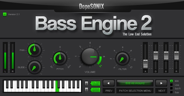 DopeSONIX「Bass Engine 2」ヒップホップ・プロデューサーの要望から誕生！前作ベストセラーの反響を受けて開発された、太い808・重厚なムーグ系サブ・未来的ディープパッド・ヴィンテージ・アップライトとエレキベースを網羅する、ローエンド完全ソリューション｜DTMプラグインセール