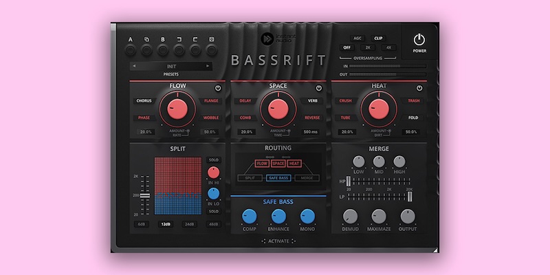 United Plugins「BassRift」ベースラインの存在感を根底から変える！低域と高域を巧妙に分離し、安定した土台を保ちながら上位周波数に魅力的なエフェクトを施すことで、EDMからヒップホップまであらゆるジャンルのミックスを支配するベース構築ツール｜DTMプラグインセール