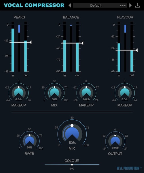 W. A. Production「Vocal Compressor - Gearspace Special」ボーカル処理のすべてを1つに凝縮！3段階のコンプレッション・ノイズ除去・サチュレーション・カラー調整を直感的に操り、録音した声をプロフェッショナルな仕上がりへ導く万能プラグイン｜DTMプラグインセール