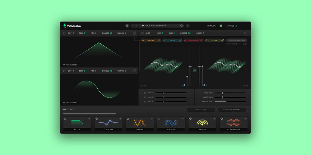 Plugin Boutique「WaveOSC」瞬時にウェーブテーブルを生成できる独自オシレーターと300種類以上のプリセット、直感的な操作性と深いサウンドデザインを両立した次世代シンセサイザー｜DTMプラグインセール
