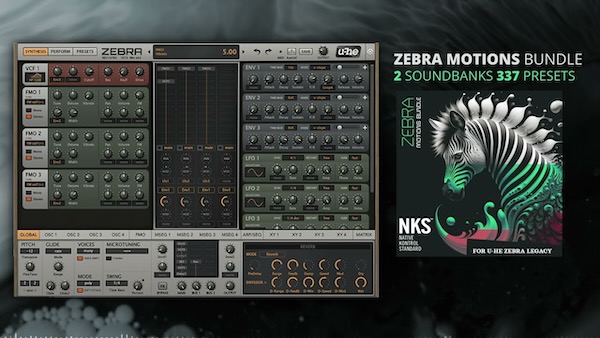 Ocean Swift Synthesis「Zebra Motions Bundle for u-He Zebra 2」Zebra 2を持っているなら必見！337種類の生命感あふれるプリセットで動きと感情を楽曲に与え、EDM・シネマティック・アンビエントまで幅広く対応するサウンドデザインツール｜DTMプラグインブティック