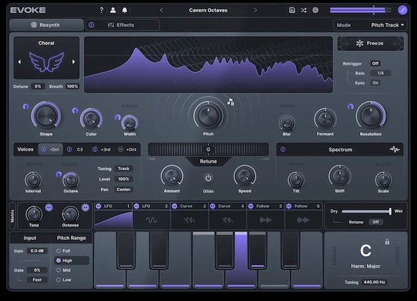 Minimal Audio「Evoke」ボーカル・リシンセシス技術により声の核となる特徴を操作し、リアルタイムで全く新しい信号を再構築することで、現代的で個性的かつ感情豊かなトラックを実現するハイパーモダン・ボーカル・エフェクト｜DTMプラグインセール