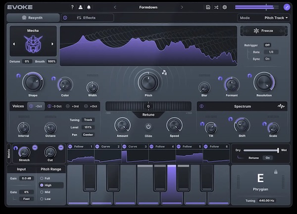 Minimal Audio「Evoke」ボーカル・リシンセシス技術により声の核となる特徴を操作し、リアルタイムで全く新しい信号を再構築することで、現代的で個性的かつ感情豊かなトラックを実現するハイパーモダン・ボーカル・エフェクト｜DTMプラグインセール