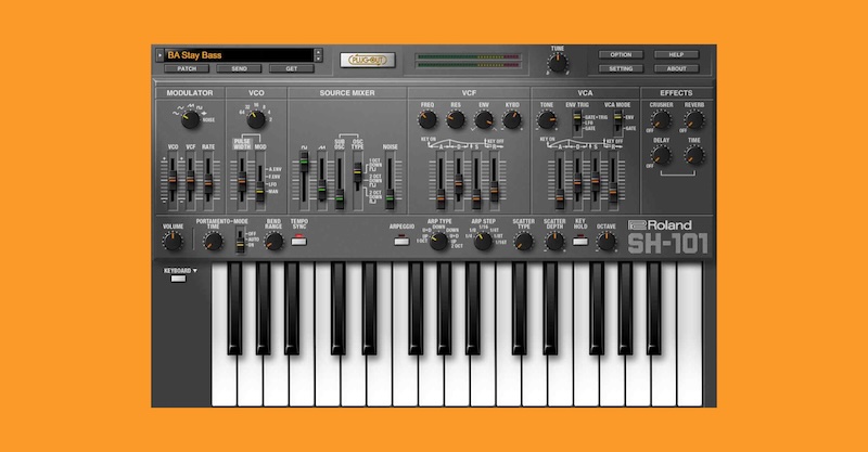 Roland「SH-101」当時の複雑なシンセに比べて基本的なモノフォニック構造ながら、明るくエッジの効いたトーンと刺激的なサウンド・エフェクトを高速プログラミング可能にし、キーボーディストの舞台イメージを再定義した控えめだが華やかなモノシンセ｜DTMプラグインセール