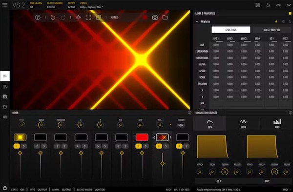 Imaginando「VS - Visual Synthesizer 2」音と映像がリアルタイムに融合！53種類のシェーダーと8レイヤー構成で無限の表現力が可能な、VSが実現するプロ仕様のオーディオリアクティブビジュアル｜DTMプラグインセール