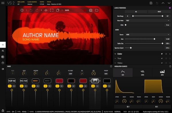 Imaginando「VS - Visual Synthesizer 2」音と映像がリアルタイムに融合！53種類のシェーダーと8レイヤー構成で無限の表現力が可能な、VSが実現するプロ仕様のオーディオリアクティブビジュアル｜DTMプラグインセール