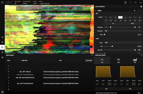 Imaginando「VS - Visual Synthesizer 2」音と映像がリアルタイムに融合！53種類のシェーダーと8レイヤー構成で無限の表現力が可能な、VSが実現するプロ仕様のオーディオリアクティブビジュアル｜DTMプラグインセール