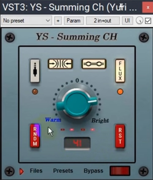 YS Plugins「YS - Summing_v.1.0.0」挿すだけでアナログ入力段の質感とトラックごとの個性を加え、自然で立体的なミックスを実現できる、超簡単アナログ質感プラグイン｜DTMプラグインセール