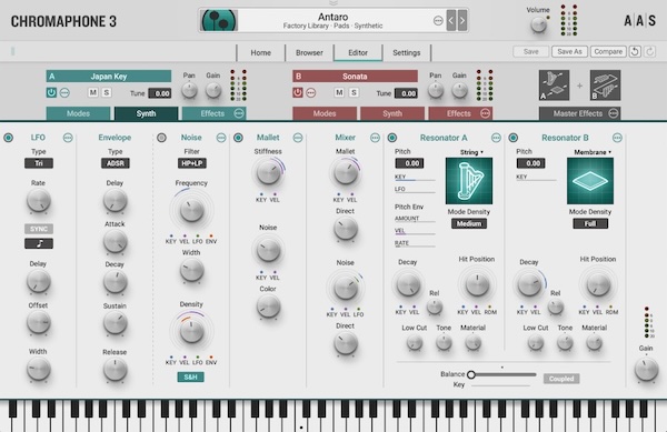 Applied Acoustics Systems「Chromaphone 3」打つ・鳴る・共鳴する！サンプルも波形も使わずに、物理現象そのものをシミュレートして音を生み出す革新的シンセサイザー｜DTMプラグインセール