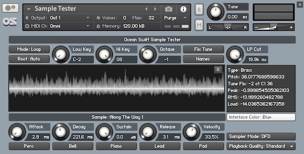 Ocean Swift Synthesis「Sample Tester」このサンプル、本当に使える？を瞬時に判断！“ドラッグ＆ドロップするだけ”の音質確認と、制作スピードを劇的に上げる無料Kontaktツール｜DTMプラグインセール