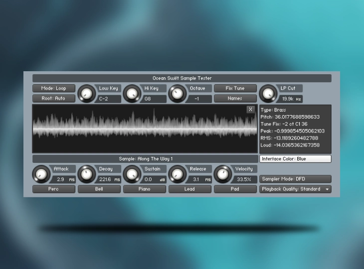 Ocean Swift Synthesis「Sample Tester」このサンプル、本当に使える？を瞬時に判断！“ドラッグ＆ドロップするだけ”の音質確認と、制作スピードを劇的に上げる無料Kontaktツール｜DTMプラグインセール