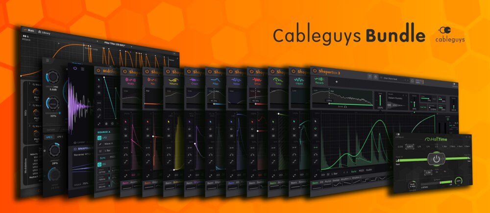 Cableguys「Cableguys Bundle」リズム・フィルター・パン・ステレオ幅を自在に操り、あなたのトラックを次の次元へ導く!音に「動き」と「生命力」を与える究極のプラグインバンドル|DTMプラグインセール