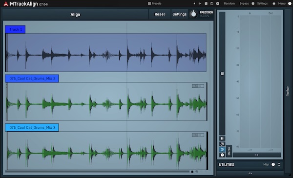MeldaProduction「MTrackAlign」ガイド・トラックに複数オーディオ・トラックを瞬時に時間軸配置し、数時間の手動編集を削除することで、クリスタル・クリアで統一されたボーカル・スタック・ロック・ソリッド・リズム・セクションを数秒で完成させるARA 対応プラグイン|DTMプラグインセール