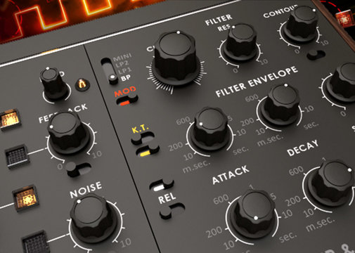 Native Instruments「Monark」40年の人気音楽の中心にあったシンセサイザーの全ニュアンスを驚異的ディテールでキャプチャ!エレクトロニック・ヒップホップ・インディー・ロック全ジャンルでベース・リード音の第一選択肢として君臨し続けるアナログ・モノシンセの王者|DTMプラグインセール