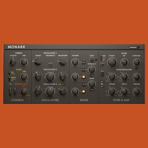 Native Instruments「Monark」40年の人気音楽の中心にあったシンセサイザーの全ニュアンスを驚異的ディテールでキャプチャ!エレクトロニック・ヒップホップ・インディー・ロック全ジャンルでベース・リード音の第一選択肢として君臨し続けるアナログ・モノシンセの王者|DTMプラグインセール