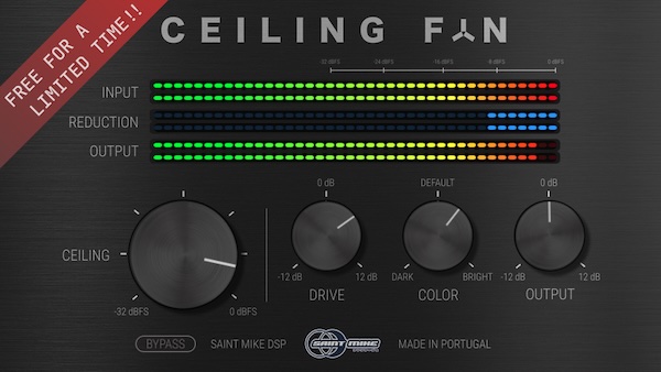 Saint Mike DSP「Ceiling Fan」歪みを極めてなおクリーン!音の限界を超えても透明感を保つリミッター & クリッパー|DTMプラグインセール