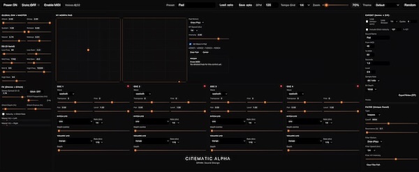 Cinematic Alpha「SPARK」わずか数分でオリジナルサウンドを生み出す!インストール不要で音を“デザイン”できる次世代ブラウザサウンドツール|DTMプラグインセール