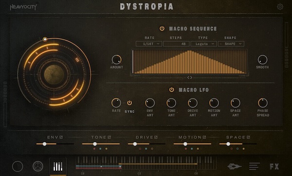 Heavyocity「DYSTROPIA」不気味・不安定・ユニークなソニック・アイデンティティ!380超プリセットによる暗黒感ステープ・パレットで、映像・ゲーム・エクスペリメンタル・ミュージック全領域でキャラクター豊かな音響環境構築|DTMプラグインセール