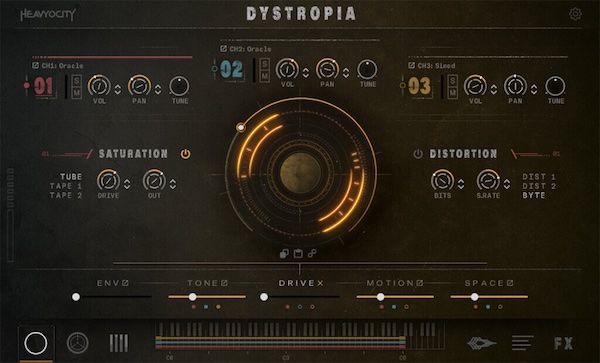 Heavyocity「DYSTROPIA」不気味・不安定・ユニークなソニック・アイデンティティ!380超プリセットによる暗黒感ステープ・パレットで、映像・ゲーム・エクスペリメンタル・ミュージック全領域でキャラクター豊かな音響環境構築|DTMプラグインセール