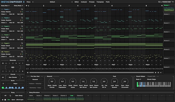 W. A. Production「Instacomposer 3」1クリックで曲全体を自動生成する驚異の進化!作曲初心者でもプロ並みの楽曲が作れる、AI作曲ツールの最新版