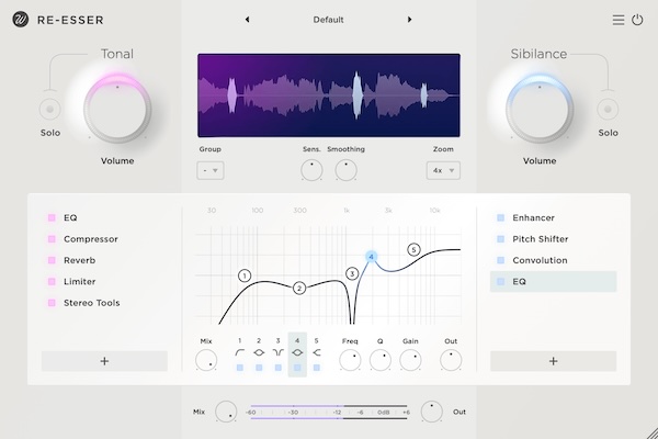 Wavesfactory「Re-Esser」ディエッサーの概念を根本から再定義!歯擦音とトーナル要素をインテリジェントに分離し各レイヤー独立処理可能にすることで、外科的精密さと創造性でボーカル・ダイアログを形成する次世代ツール|DTMプラグインセール