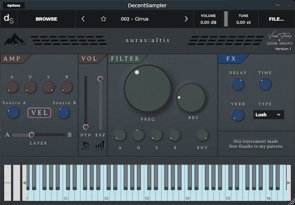 Venus Theory「auras:altis」現代的で壮大なサウンドスケープを可能にするシンセ!Novation Summitベースの25音源×20プリセットが織りなす無料シネマティック音源|DTMプラグインセール
