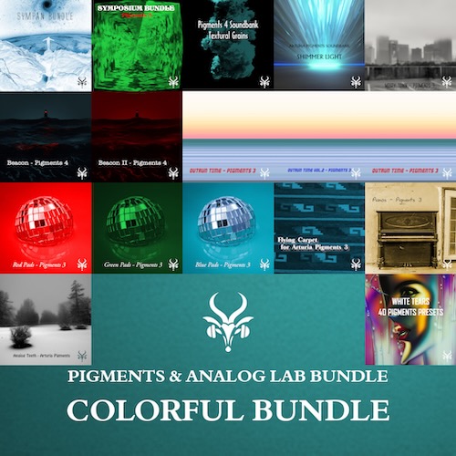 Vicious Antelope「Colorful Bundle- Arturia Pigments 4 Presets」シンセパッド、ベース、リード、グラニュラーシンセなどArturia Pigments 3およびAnalog Lab V専用のサウンドバンクコレクション