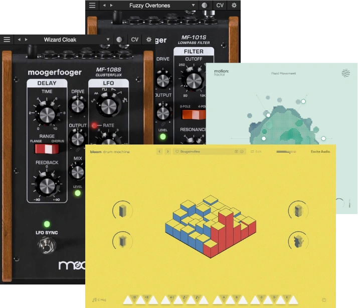「Moog x Excite Audio Bundle」作業効率・音質・インスピレーションすべてが上がる！アナログの温かさと現代的なサウンドデザインを同時に手に入れる、音楽制作に本気で取り組む人のための高品質プラグインバンドル｜DTMプラグインセール