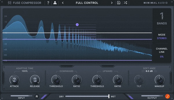 Minimal Audio「Fuse Compressor」直感操作でここまでできる!マルチバンドコンプレッションの概念を変える最大6バンド・M/S処理・アップワード圧縮対応の現代型ダイナミクス処理プラグイン|DTMプラグインセール