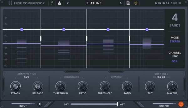 Minimal Audio「Fuse Compressor」直感操作でここまでできる!マルチバンドコンプレッションの概念を変える最大6バンド・M/S処理・アップワード圧縮対応の現代型ダイナミクス処理プラグイン|DTMプラグインセール
