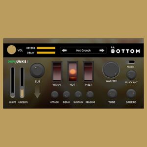 DAWJunkie「Lil Bottom」抜ける重低音がほしいならコレ一択！音圧・存在感・操作性すべてを備えたベース専用シンセサイザー｜DTMプラグインセール