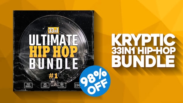 Kryptic Samples「ULTIMATE HIP HOP BUNDLE #1」初心者でも本格派ビートが作れる!東西ヒップホップ・トラップ・エモ系まで網羅した全33タイトルのサウンドパック|DTMプラグインセール