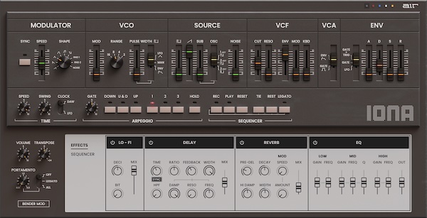 AIR Music Technology「Iona」伝説的101サウンドとシーケンサーをAIRハードウェア・ソフトウェア・プラットフォーム両方に提供し、シンプル・ハンズオン・ワークフロー維持しながら拡張クリエイティブ機能搭載のシンセサイザー|DTMプラグインセール