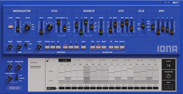 AIR Music Technology「Iona」伝説的101サウンドとシーケンサーをAIRハードウェア・ソフトウェア・プラットフォーム両方に提供し、シンプル・ハンズオン・ワークフロー維持しながら拡張クリエイティブ機能搭載のシンセサイザー|DTMプラグインセール
