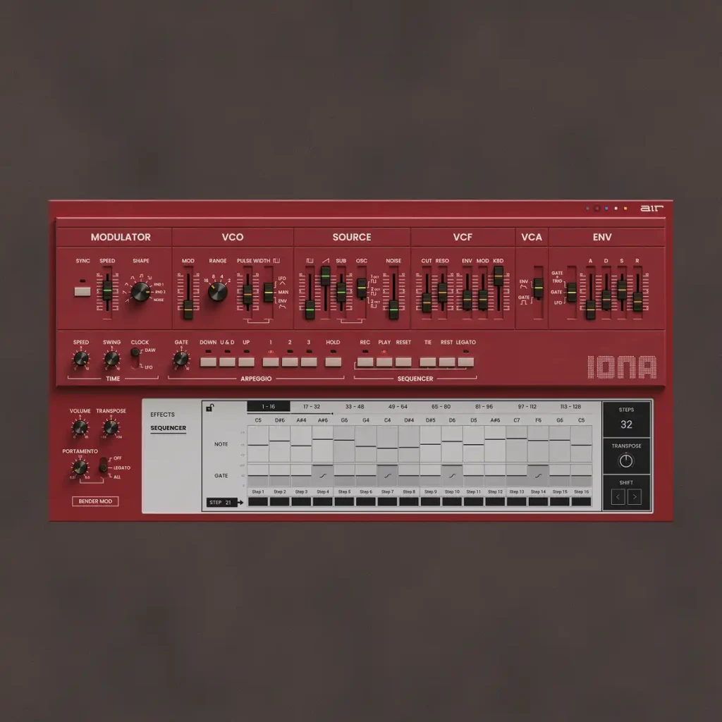 AIR Music Technology「Iona」伝説的101サウンドとシーケンサーをAIRハードウェア・ソフトウェア・プラットフォーム両方に提供し、シンプル・ハンズオン・ワークフロー維持しながら拡張クリエイティブ機能搭載のシンセサイザー|DTMプラグインセール