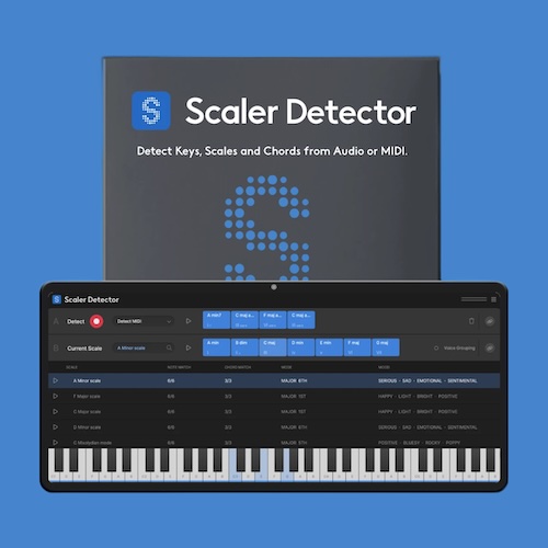 Scaler Music「Scaler Detector」曲のキーやコードがわからなくても大丈夫!MIDIもオーディオも瞬時に解析できて、音楽理論に自信がなくても安心して作曲が進められる便利ツール|DTMプラグインセール