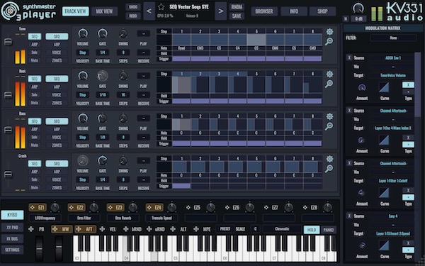 KV331 Audio「SynthMaster 3 Player」シンセ初心者でも挫折しない！4,000音色以上のプロ仕様プリセットを自由に扱える多機能シンセサイザー｜DTMプラグインセール