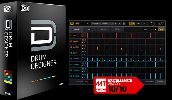 UVI「Drum Designer」各サウンドの個別コンポーネントを外科的に変更可能にし、タイト・ハードヒッティング・キット制作・トラック・マッチング・バリエーション即座作成・ワイルド新テクスチャー・デザインを絶対的コントロールで実現するドラム作成ツール|DTMプラグインセール